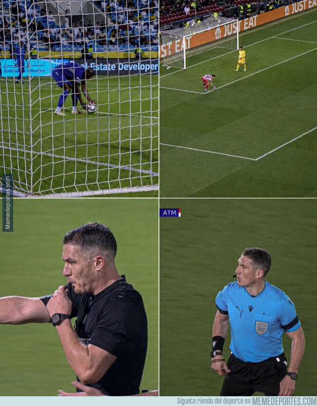 1245356 - Kovacs, el árbitro que no pitó mano en la acción de Pubill, ahora sí la pita en una jugada idéntica