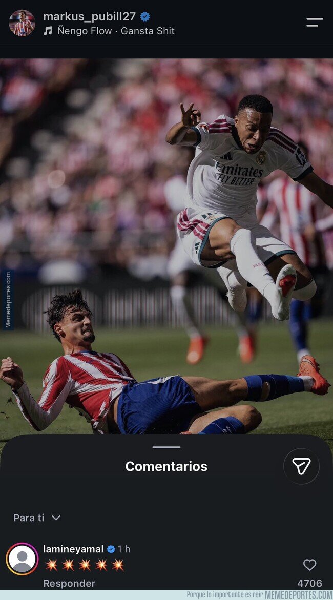 1246211 - El comentario de Lamine Yamal en la foto de Marc Pubill