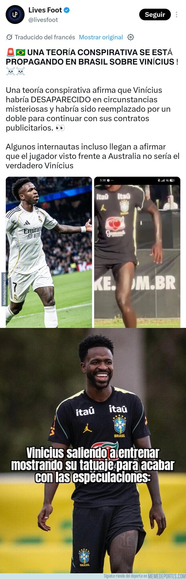 1246537 - Vinicius desmintiendo que sea un doble de sí mismo