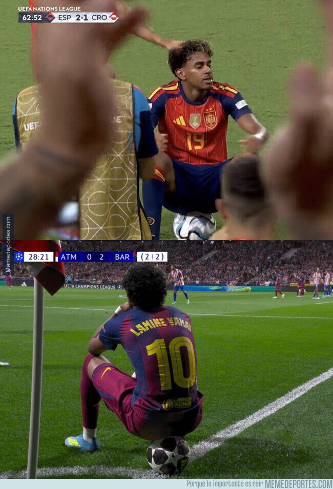 1246597 - Lamine volvió a sentarse en el balón