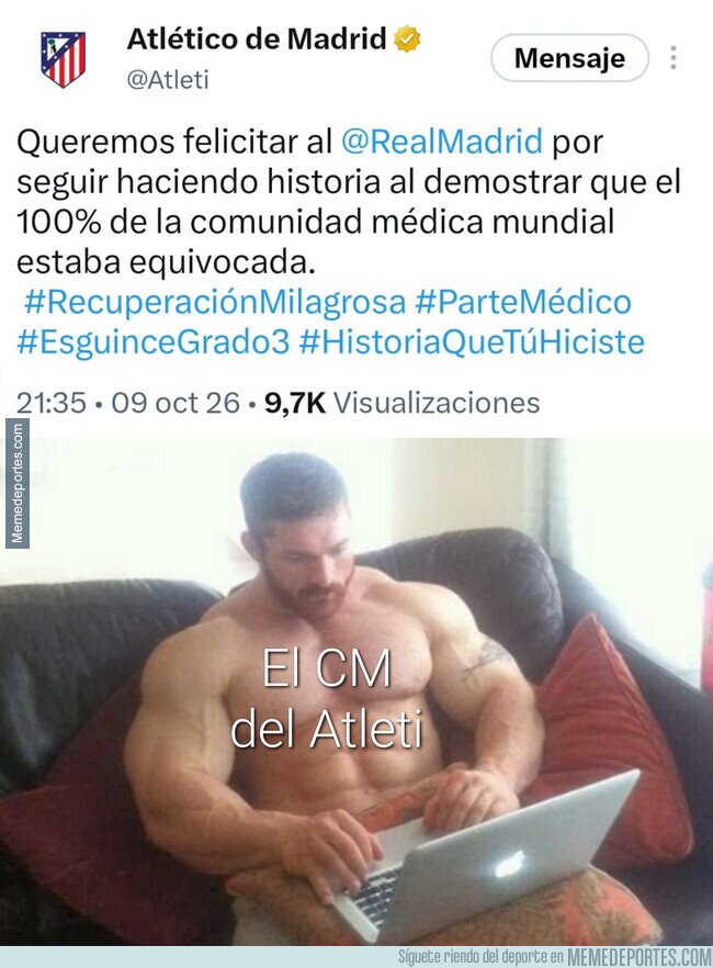 1247015 - El CM del Atleti escribiendo este tuit