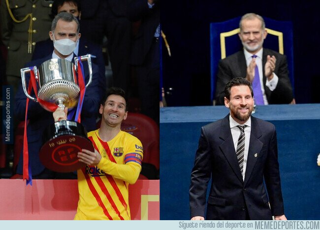 1247539 - Felipe VI presenció el último título de Messi en el Barça y probablemente su último premio individual