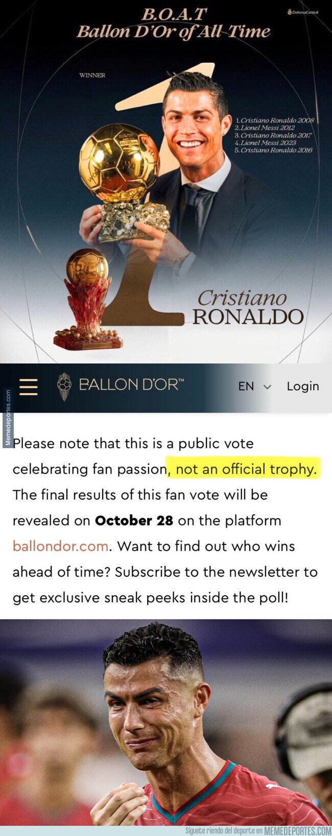 1247832 - Cuando a Cristiano le digan que el BOAT es sólo un reconocimiento