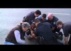 Enlace a Espectacular como un policía captura a un sospechoso que huía en bicicleta en California