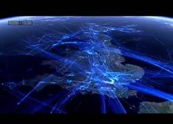 Enlace a Una visualización de de los aviones que pasan por Europa todos los días