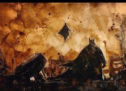 Enlace a Batman vs Superman ilustrado con café. ¡Vaya pasada!