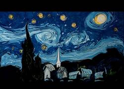Enlace a Proceso de creación de cuadros de Van Gogh mediante goteo de pintura sobre agua