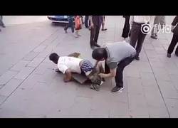 Enlace a Pillan a una persona en plena calle haciéndose el parapléjico