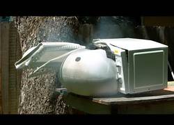 Enlace a Colocan un airbag dentro de un microondas y lo hacen explotar