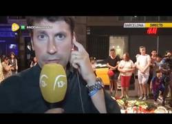 Enlace a El grito de un espontáneo contra Arabia Saudí en Barcelona en conexión con 13TV