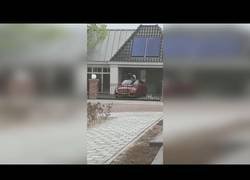 Enlace a Al padre de este niño no le hará nada de gracia ver como su hijo salta sobre el coche para jugar