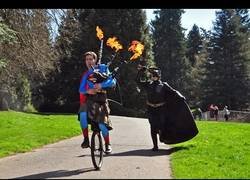 Enlace a Batman vs Superman en el parque de los patos