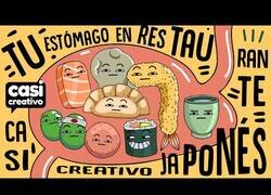 Enlace a Tu estómago en un restaurante japonés