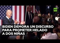 Enlace a Biden interrumpe su discurso para prometer helado a dos niñas