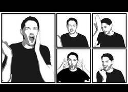 Enlace a Interpretando 'Take on Me' con golpes en su propia cara