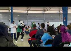 Enlace a El baile de Pandemio, el panda que baila en los centros de vacunación de México