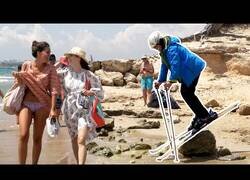 Enlace a Esquiando en la playa en pleno verano
