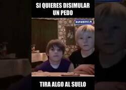 Enlace a Si quieres disimular un pedo, tira algo al suelo