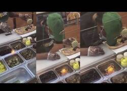 Enlace a Empleada de Subway se duerme mientras preparaba una pizza