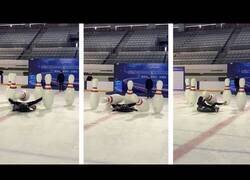 Enlace a Bolera humana en una pista de hielo