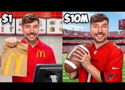 Enlace a MrBeast compara trabajos de 1$ hasta 10.000.000$