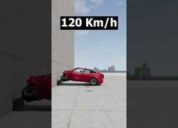 Enlace a Simulando el choque de un Tesla contra un muro a distintas velocidades