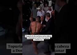 Enlace a El momento en el que Ilia Topuria le da un beso en la calva al Rey emérito