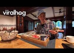 Enlace a Un vloggero comparte su desayuno con un pájaro