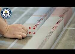 Enlace a El efecto Dominó más largo hecho con cartas