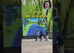 Enlace a Carrera virtual de ciclista vista en un parque de China