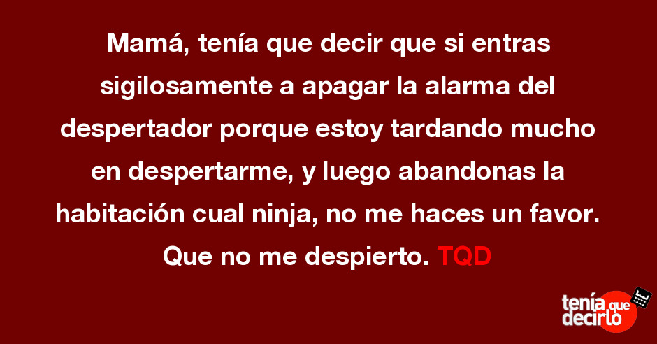 Mama Tenia Que Decir Que Si Entras Sigilosamente A Apagar La Alarma Del De