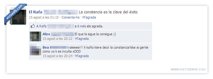 constancia,ignorancia,éxito,palurdez