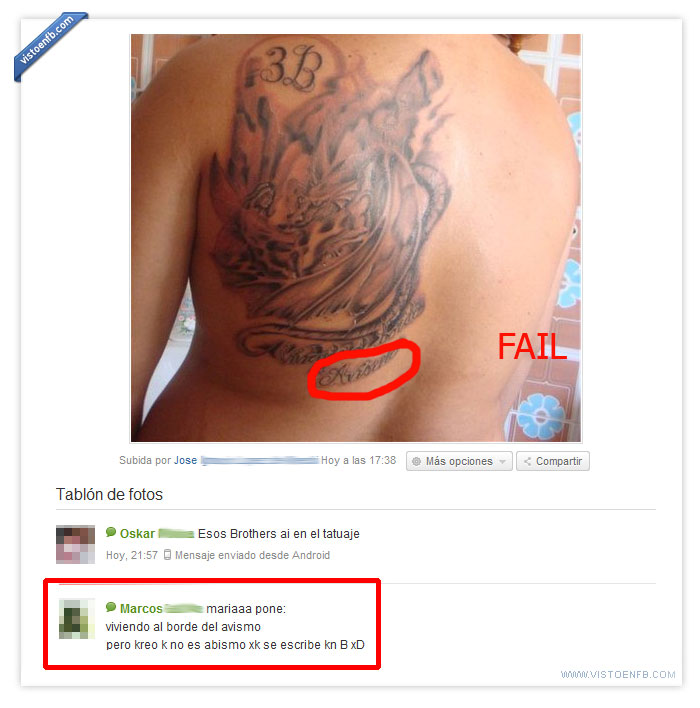 tatuaje,ortografía,falta,epic fail,abismo
