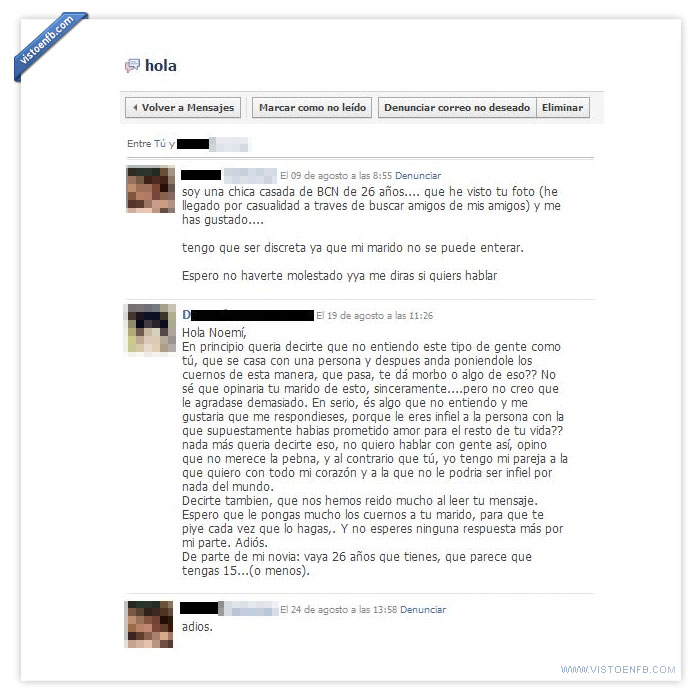 mensaje privado,fresca,descarada,cuernos