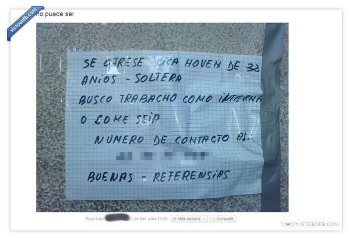 trabajo,teléfono,ortografía,ignorancia,cartel,anuncio