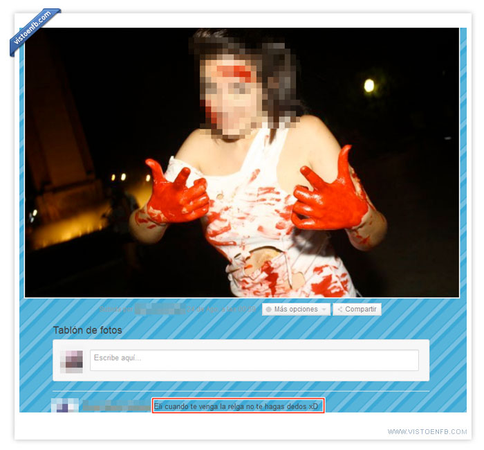 sangre,regla,dedo,comentario,asco