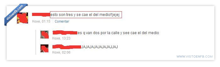 dos y cae el del medio,fail,chiste