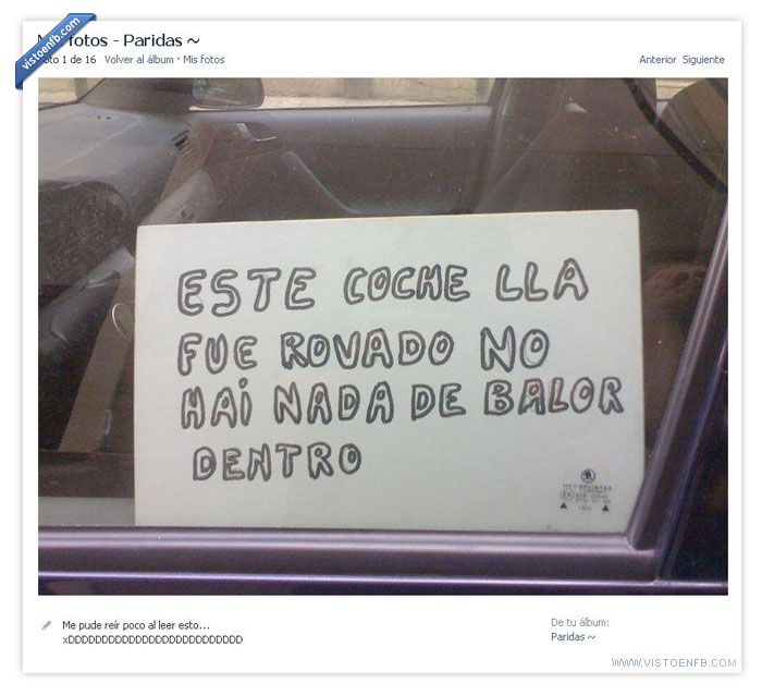 robado,mal escrito,coche,cateto
