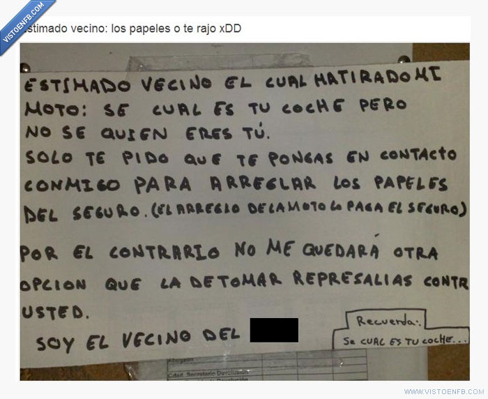 vecino,rajo,moto,cartel,cani