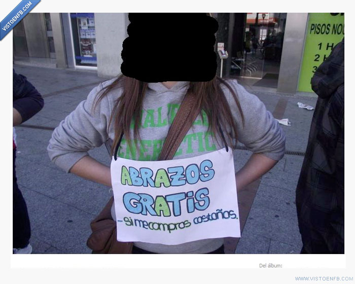 gratis,compras,castañas,abrazos