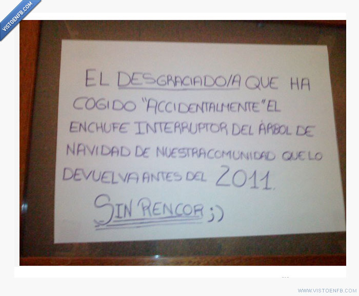 vecinos,robado,enchufe,cartel