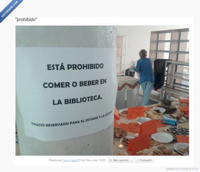 prohibido,eoi,comer,biblioteca