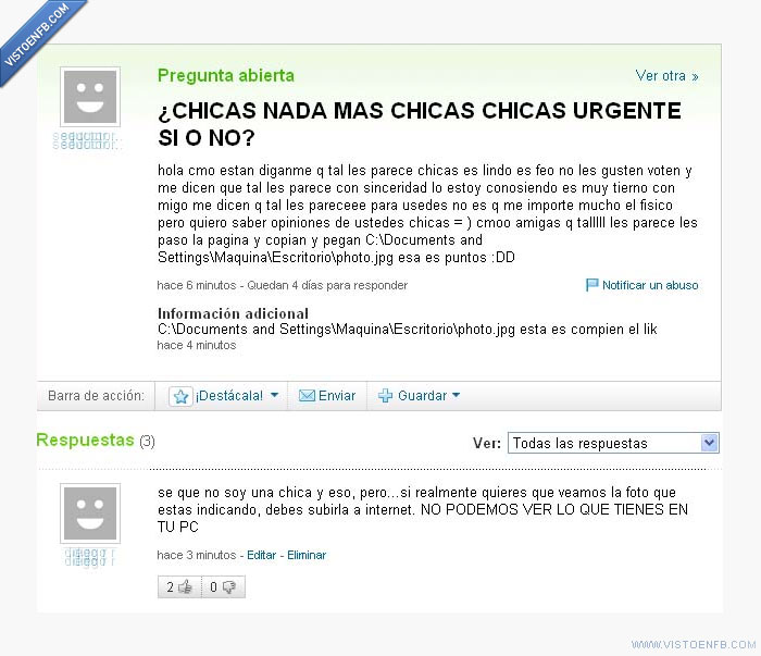 yahoo respuestas,link,fail