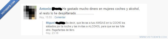 MUJERES,despilfarrar,coches,ALCOHOL