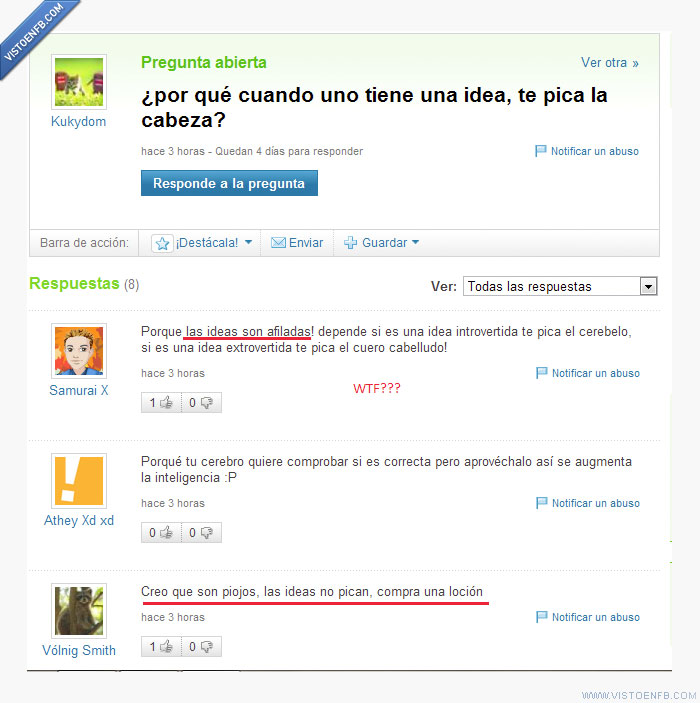 yahoo respuestas,picar,cabeza