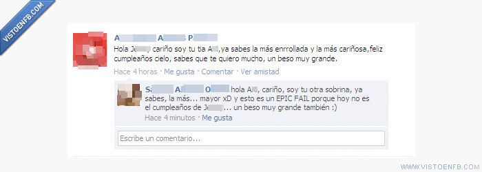 tía,sobrinas,fail,cumpleaños