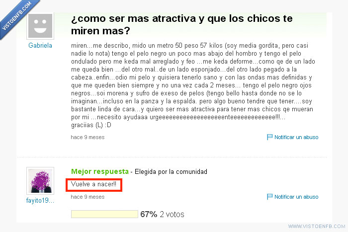 yahoo respuestas,nacer,atractiva