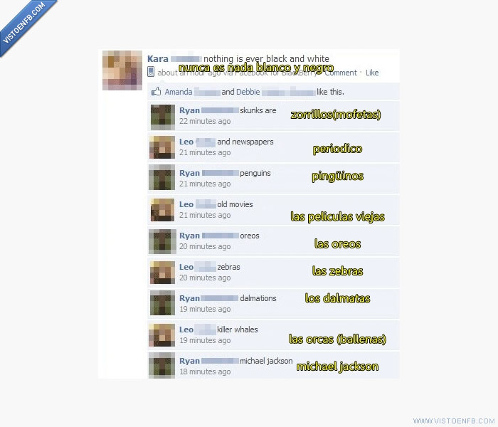 zebra,pinguinos,periodico,pelicula vieja,oreo,orcas,negro,mofeta,michael jackson,las orcas,dalmata,blanco