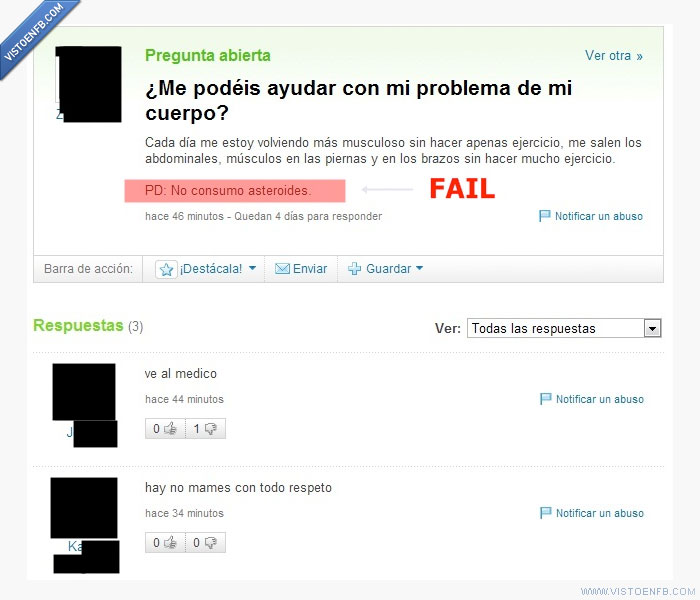 yahoo respuestas,Músculos,fail,asteroides