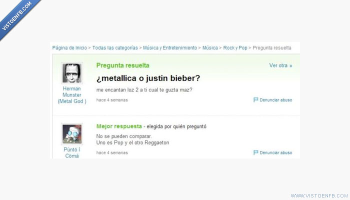 omg,yahoo respuestas,metallica,justin bieber,facepalm